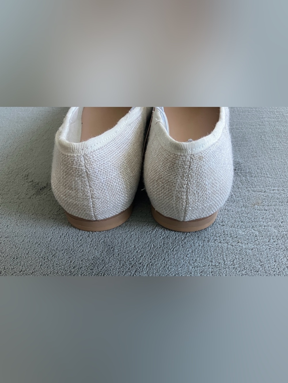 Joe Fresh 99% Linen Square Toe Ballet Flats Size 7 Cream NWT - Picture 4 of 8